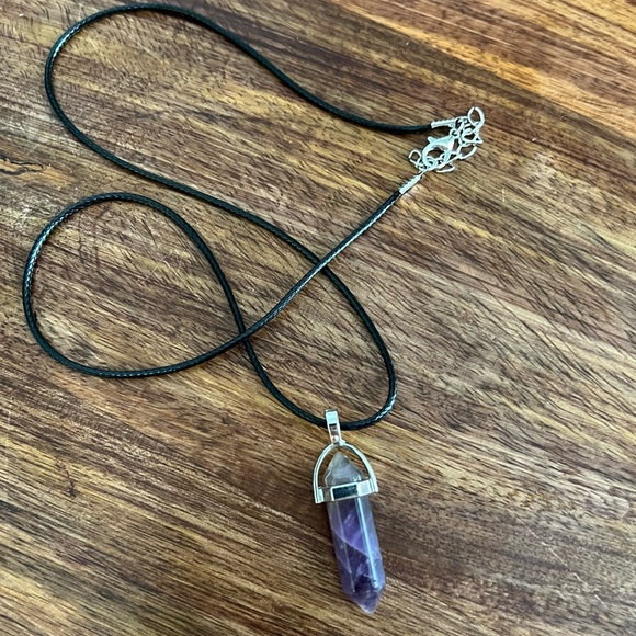 Amethyst Crystal Pendant Necklace - Picture 3 of 7